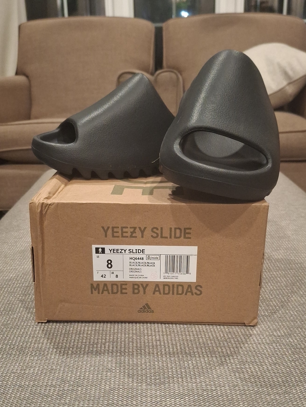 adidas Mens Yeezy Slide - Black